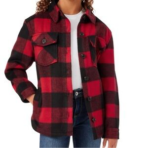 New Cozy Jacket Red & Black Girls (XL 14/16)